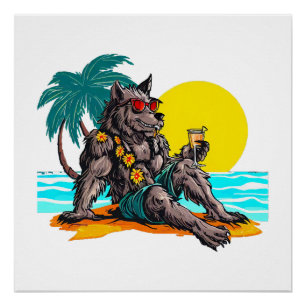 Poster loup-garou en vacances