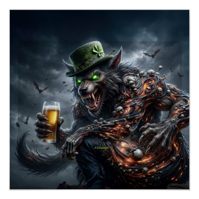 Poster Loup-garou irlandais à 3 bras (Devant)
