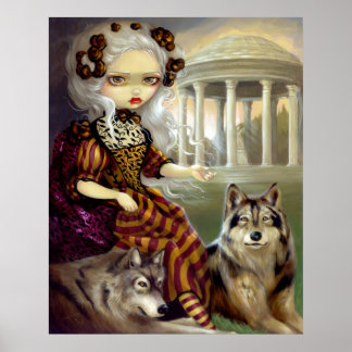 Poster Loup-Garou : Le Temple ART IMPRIMER rococo wolf go