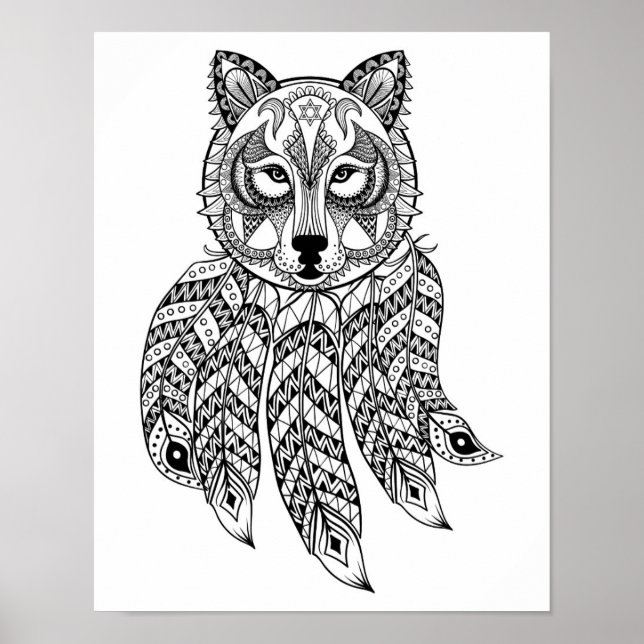 Poster Loup Inspiré Avec Dreamcatcher 2 (Devant)