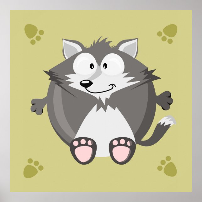 Poster Loup mignon (Devant)