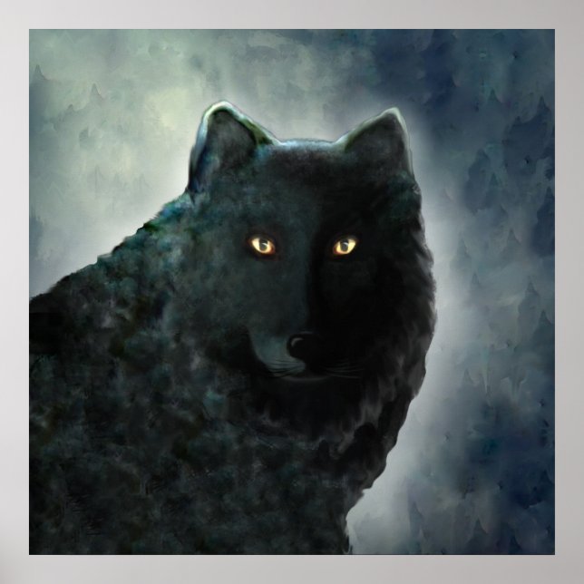 Poster Loup noir (Devant)