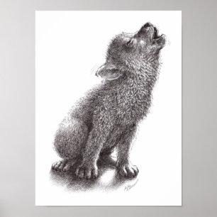 Poster loup ou chien