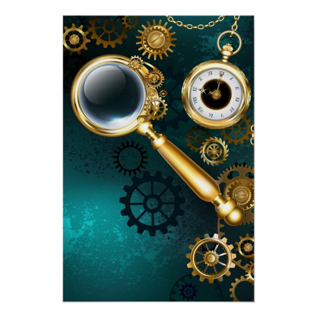 Poster Loupe de style Steampunk (Devant)