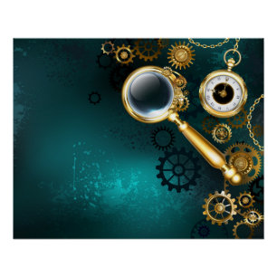 Poster Loupe en style Steampunk