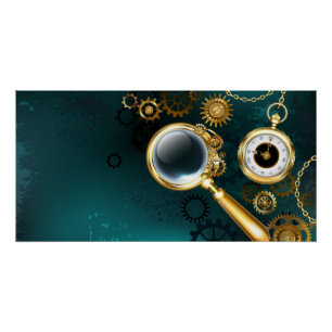 Poster Loupe en style Steampunk