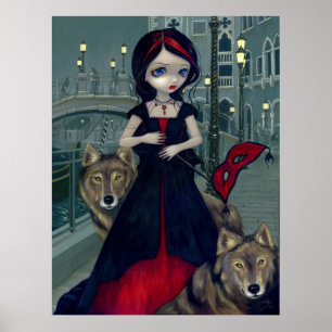 Poster Loups de Venise loup gothique Art