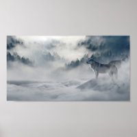 Loups en hiver Imprimer l'affiche