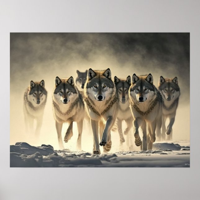 Poster Loups Yellowstone (Devant)