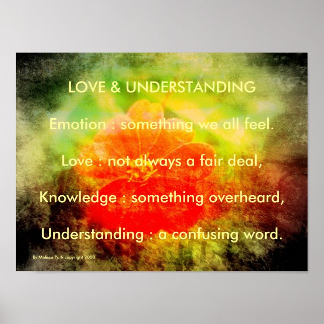 Poster Love and Understanding Poem Print (Devant)