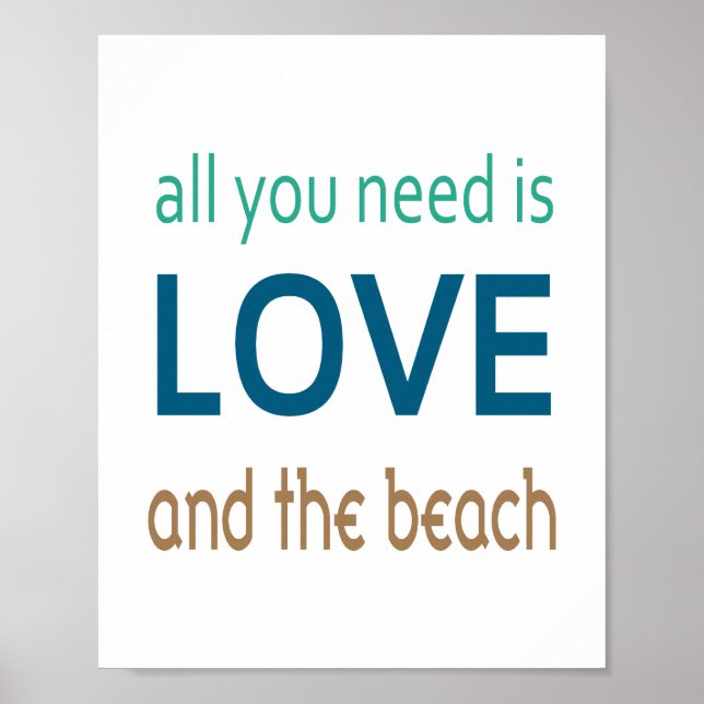Poster Love Beach (format image standard) (Devant)