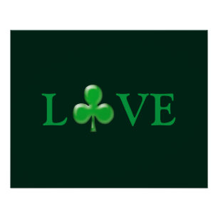 Poster Love dark Green Clover Shamrock St. Patrick's Day