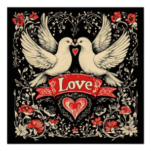 Poster Love Doves design