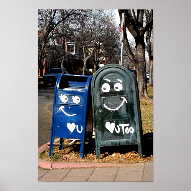 Poster love mailboxes : je vous coeur (Devant)