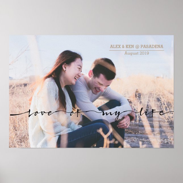 Poster Love of My Life Hand Lettré Typographie Photo (Devant)