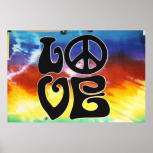 Poster Love & Peace 60s Retro