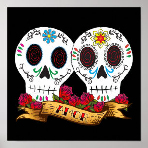 Poster Love Skulls "Amor"