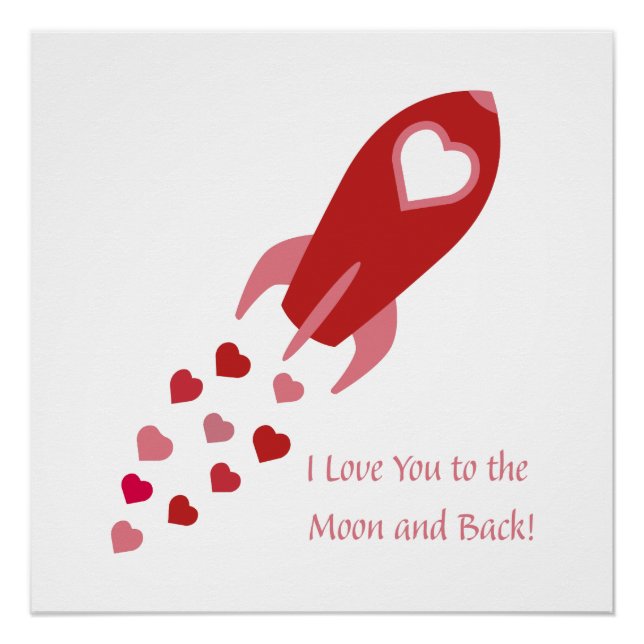 Poster Love You to the Moon and Back Rocket Ship (Devant)