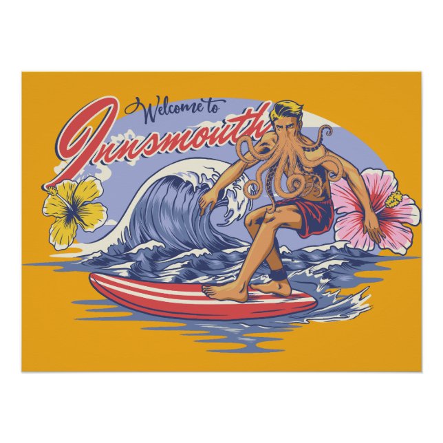 Poster Lovecraft de surf à l'intérieur (Devant)