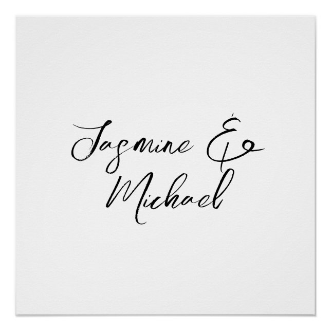 Poster Lovely Chic Calligraphie Noms Mariages (Devant)