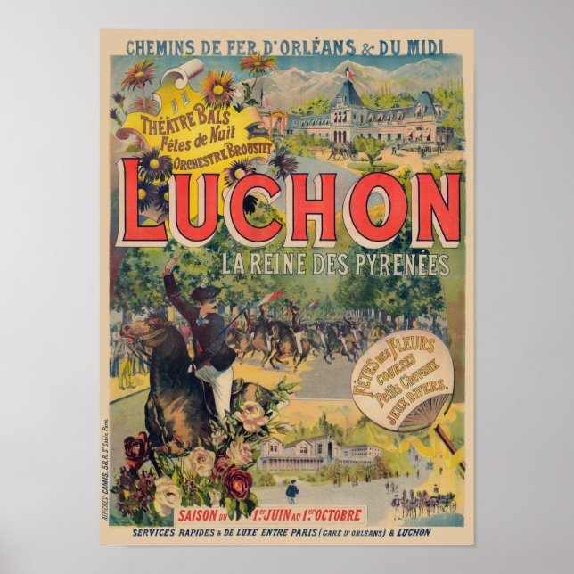 Poster Luchon France Vintage 1890 (Devant)