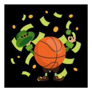 Poster Lucky Basketball Joyeux Patrick's Day