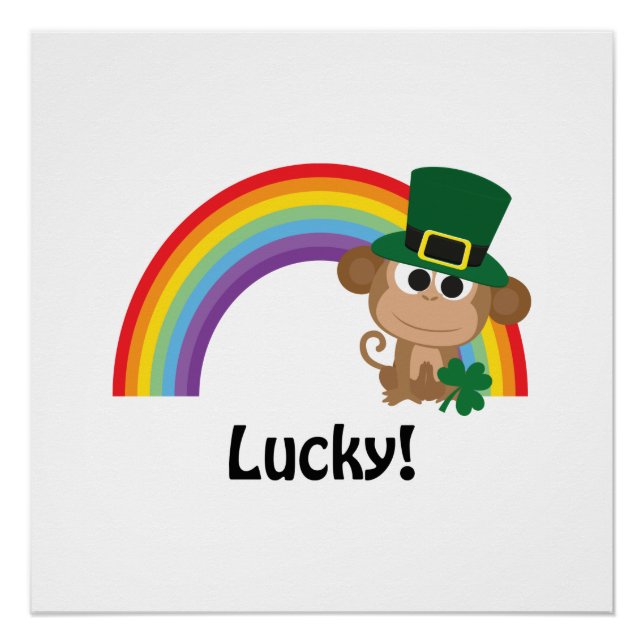 Poster Lucky Monkey Leprechaun (Devant)
