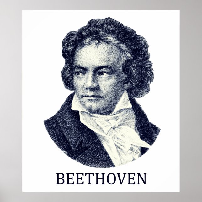 Poster Ludwig van Beethoven, bleu (Devant)