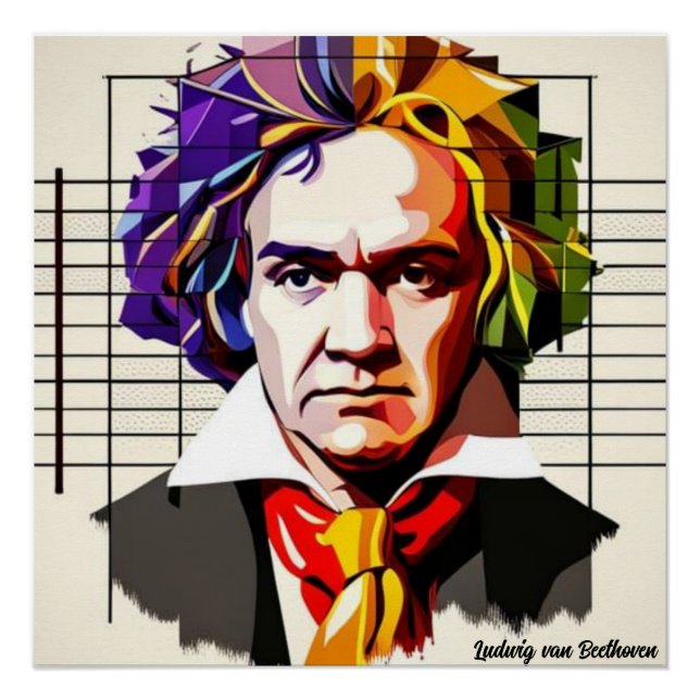Poster Ludwig van Beethoven Vibrant Unique (Devant)