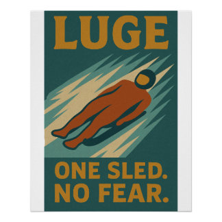 Poster Luge – Un Traîneau. Pas de Peur