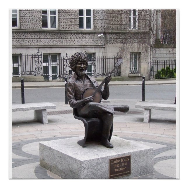 Poster Luke Kelly Dubliners sculpture, Dublin Irlande (Devant)