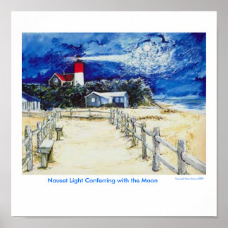 Poster Lumière Nauset Conféring avec la Lune