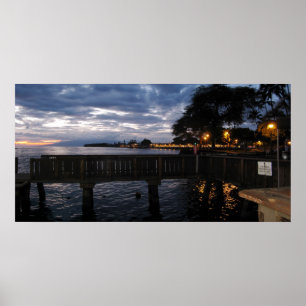 Poster Lumières de la ville de Lahaina au coucher du sole