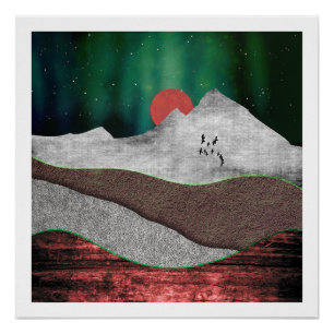 Poster Lumières du Nord montagnardes