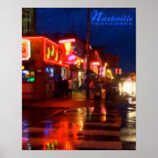 Poster Lumières sur Broadway, Nashville, Tennessee - Post