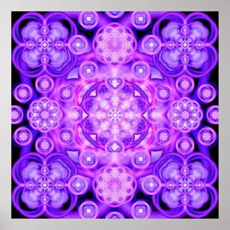 Poster Lumières violettes Mandala