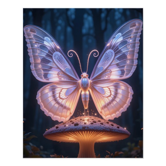 Poster Lumineuse Lace Moth (Devant)