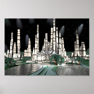 Poster Luna City Heaven, bryce 5.0 artwork de moi