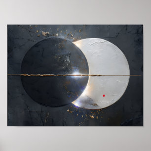 Poster Lunaire Abstrait Eclipse, Papier (Matte)