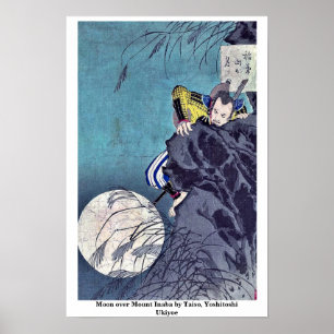 Poster Lune au-dessus de bâti Inaba par Taiso, Yoshitoshi