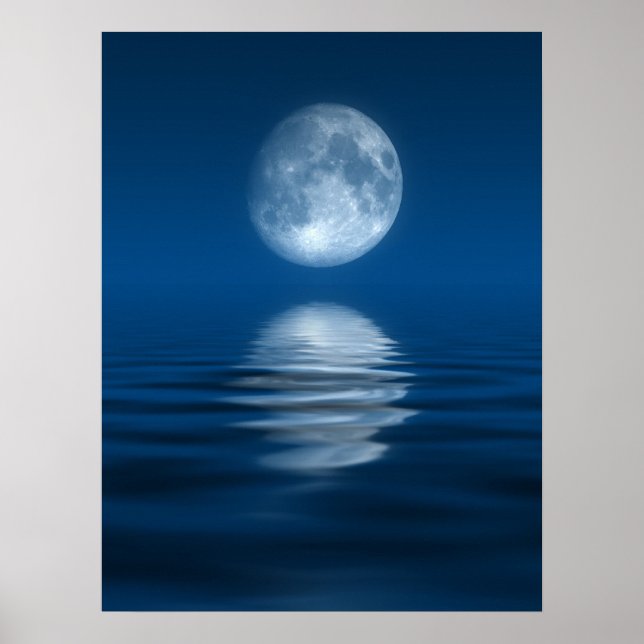 Poster Lune bleue (Devant)