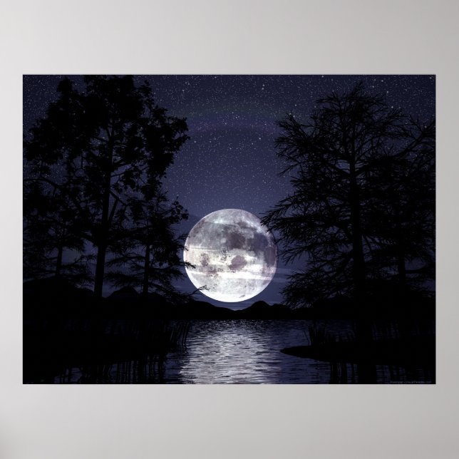Poster Lune bleue (Devant)