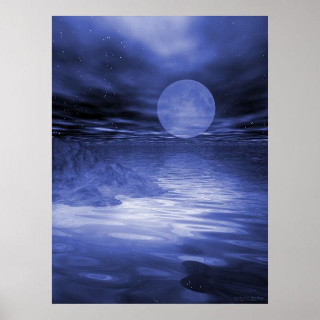 Poster Lune bleue (Devant)