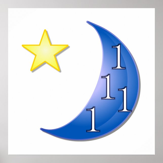 Poster Lune bleue personnalisable (Devant)