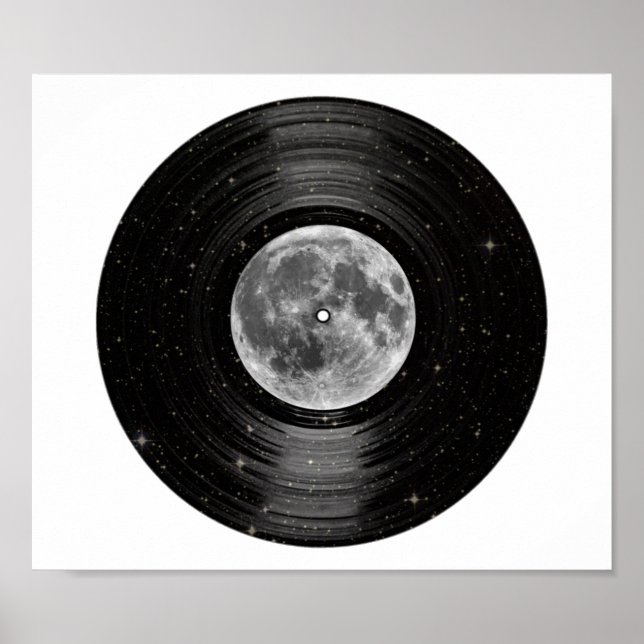 Poster Lune dans l'espace Vinyl LP Record (Devant)