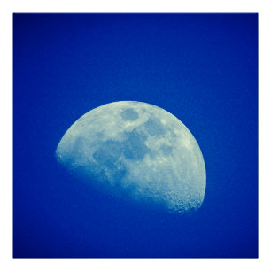 Poster Lune de ciel bleu