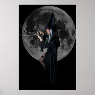 Poster Lune et sorcière