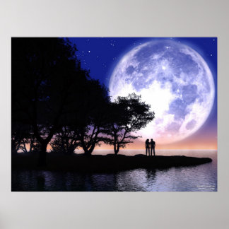 Poster Lune romantique