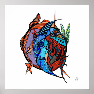 Poster Lune Star Spirit Reproduction