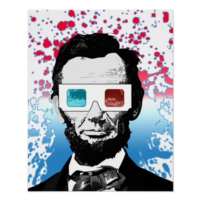Poster Lunettes 3D drôles d'Abraham Lincoln Art Pop Patri (Devant)